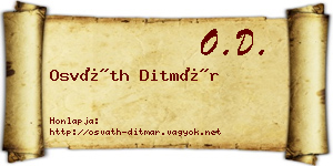 Osváth Ditmár névjegykártya
